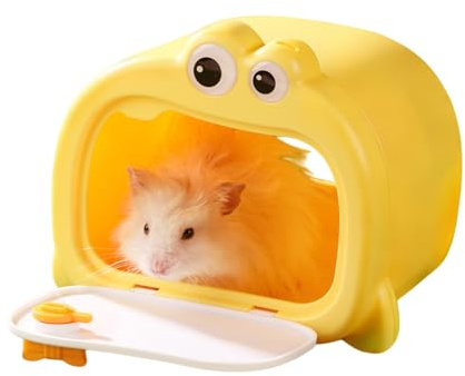 Qfdiwr Hem för chinchilla - bo med magnetisk dörrdesign - chinchillastuga, för hamster gerboise socker glider bur dekoration och smådjursliv
