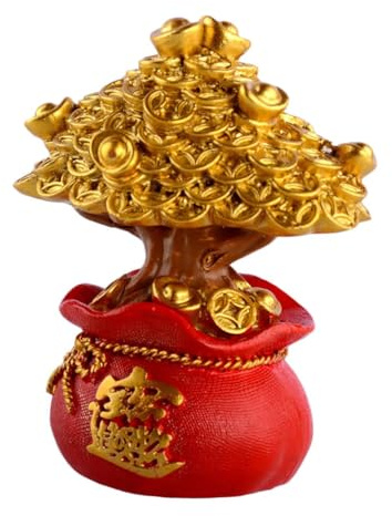ROMISBABA Árbol Feng Shui de Dinero Dorado para Decoración de Hogar y Fiesta, Adorno para Pasteles, Muebles y Coches, Obsequio Significativo para Cumpleaños y Ocasiones Obsequios