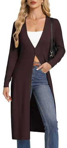 GRACE KARIN Women‘s Long-Sleeve V-Neck Long Cardigan Spring Lightweight Cardigans