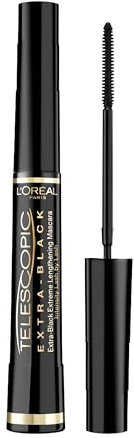 L'Oréal Paris - Mascara Allongeant Telescopic - Noir Intense - Brosse Peigne Flexible - Formule Crème Intensifiante - Couleur : Carbon Black (Noir Carbone)