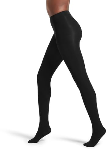 No nonsense Women's Super Opaque Control-Top Tights, Black, Medium