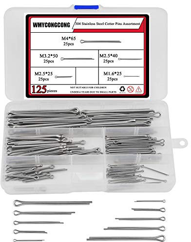 WMYCONGCONG 125 PCS Splintstift-Sortiment aus Edelstahl 304, kleines Splintstift-Set, Carter-Stift-Set für die Motorreparatur durch Kfz-Mechaniker