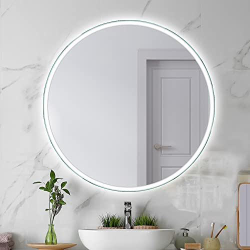 SARAR Runder Badspiegel Spiegel Badezimmerspiegel mit rundum LED-Beleuchtung 80cm Made in Germany Wandspiegel Mirror Spiegel Bad mit Licht Designo MAR110
