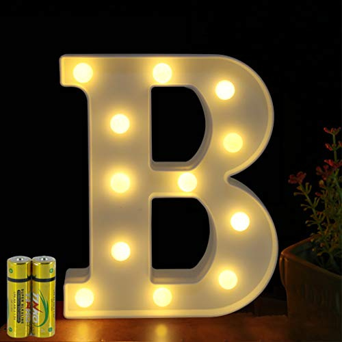 HONPHIER® Letter Lights Decorative LED Alphabet Lights Marquee Decoration Light Up Sign Night Light Battery Operated for Birthday Party Wedding Receptions Holiday Bar Home Bedroom Bath Bar Decor (B)