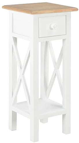 vidaXL Table d'Appoint Meuble de Rangement Stockage Support de Téléphone Entrée Salon Salle de Séjour Intérieur Maison Bois Blanc