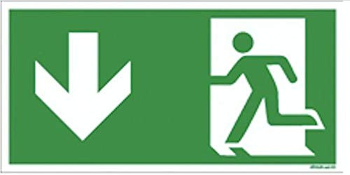 Fluchtweg Notausgang Schild Alu nachleuchtend - ASR A1.3 Rettungszeichen unten von MBS-FIRE