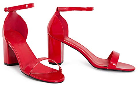 shelikes Mens Womens Unisex Drag Queen Cross Peep Toe Buckle Ankle Plus Size Heels UK 9-12