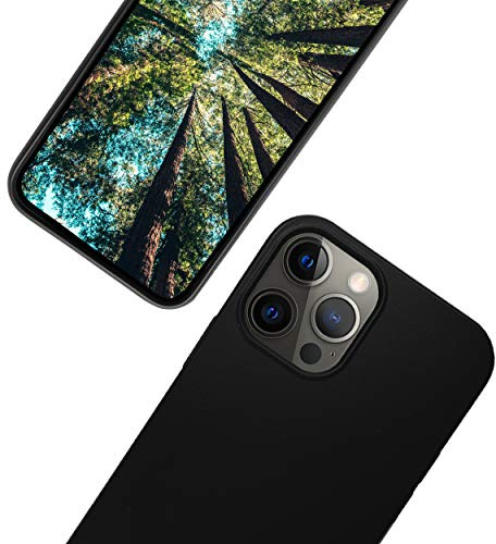 eplanita Bio iPhone 12 Mini Hülle, Pflanzenfaser, Fallschutz Cover, Langlebig und Nachhaltig (Schwarz, iPhone 12 Mini)