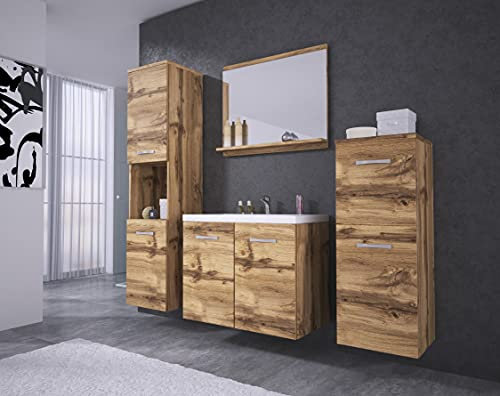 Conjunto de Muebles de baño Roma, Juego de Muebles de baño con Lavabo Incluido, Muebles de baño Colgantes, Muebles Modernos (Wotan)