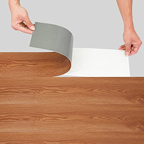 Jopassy PVC Bodenbelag Selbstklebend Vinylboden ca. 3 m² 21 Fliesen Rutschfest Wasserfest Bodenfliesen 91.5x15.2cm Laminat Dielen Vinyl-Fliesen für Fußbodenheizung Classic Warm Oak