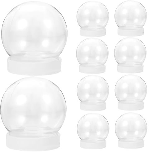 Amosfun 10stücke Teiliges Weihnachts-schneekugeln Aus Kunststoff Bastelzubehör Klare Leere Wasser-Kugeln Für Kreative Weihnachtsdekorationen Einfach Zu Gestalten Reinigen