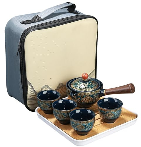Ensemble de thé de thé Travel Set Poat 360 Rotation TEA MAKER THE MADEAT avec une poignée de thé chinois amovible avec sac Portable Ta sets pour adultes