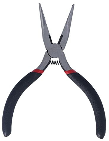 Spring Loaded Needle Nose Pliers, Precision Long Reach Nose Pliers Alloy Steel Corruption Resistance High Strength Needle Nose Pincers for Bending Wire, Model K 813