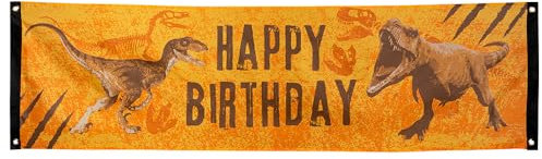 Boland - Striscione T-Rex, 150 x 80 cm, decorazione per feste a tema e compleanni, decorazione da appendere