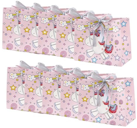 Gatuida 10st Taschen Mit Einhorn Papiertüten Mit Band Party-geschenktüten Taschen Für Partygeschenke Einhorn-gastgeschenke Geschenktüte Zur Hochzeit Partytüten Mittel Weißer Karton