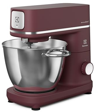 Electrolux E6KM1-4DRT, assistant de cuisine, avec 6 et 4 litres, avec fouet de cuisine, 1200W, rouge, acier inoxydable