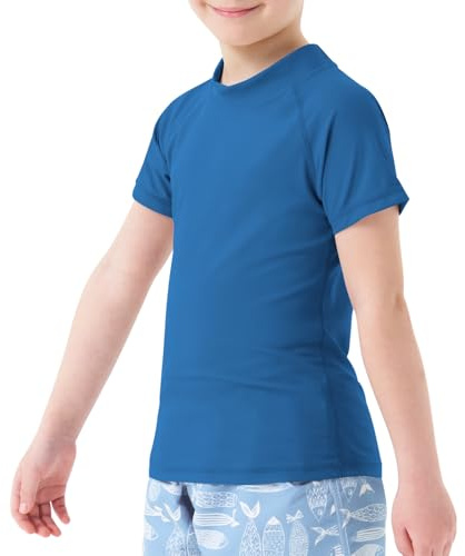 MEETWEE Boy's Swimsuit Rash Vest Swimming Shirts for Boys Long/Short Sleeve UPF 50+ Sun Protection Rash Guard 5-15 Years