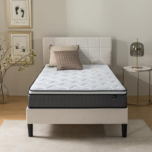 Zinus Materasso Singolo 80x190 cm - Tight Top - Altezza 25 cm - Materasso A Molle Insacchettate e 3 cm di Schiuma Ad Alta Densità - Certificato OEKO-TEX - Comfort Ergonomico