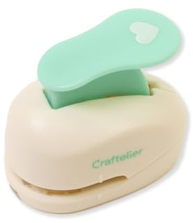 Craftelier - 3/8 Inch Heart Hole Punch with Lever Press | Hole Puncher for Paper Crafts | Heart Punch for Scrapbooking, DIY Cards & Journals | Hole Puncher for Paper & Cardstock.