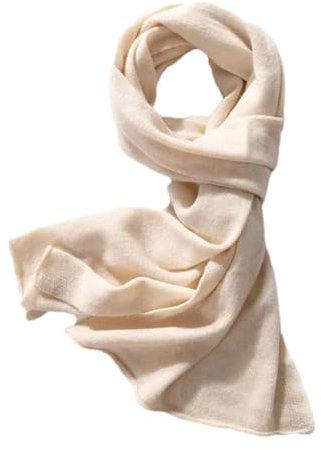 Hgvcfcv Langer Wollschal für Damen, Winter, Outdoor, warm, Wollschal, Schal, Wickeltuch, beige, 30cmx155cm