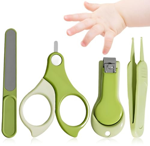 Set per la cura del bambino per unghie di mani e piedi con tagliaunghie, forbici per unghie, lima per unghie e pinzetta