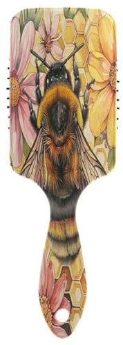 Watercolor Bee Waben-Massagebürste, antistatische Haarbürste, gesunde Haarbürste für Damen, Haarkämme für Damen