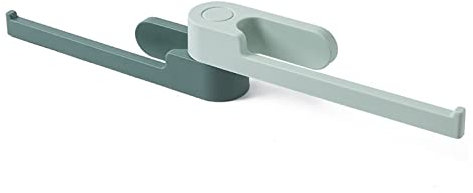 Multifunktionales grünes Drehregal, Wandmontage, Aufbewahrungsregal für Badezimmer-Organisation, stanzfrei, Kunststoff-Handtuchhalter und Kleiderbügel