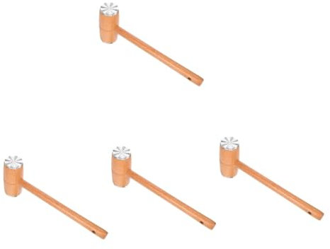 ABOOFAN 4 Piezas Martillo para Carne de Pino Haya Mallet de Carne Utensilio para ablandar Carne Herramienta apretones Parrilla bombón martillos de Carne Martillo ablandador de Carne Madera
