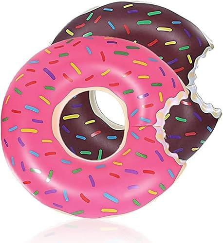 X2 Ciambella da Piscina o Galleggiante a Forma di Donut 90cm. Design Gonfiabile e Resistente, Offre Divertimento per Adulti al Mare o in Piscina. Goditi l’Estate con Questo Grande Galleggiante.