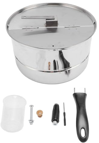 Maker de Pop-Corn, Pop-Corn en Acier Inoxydable Popcorn Popper Popcorn Machine Nostalgia Popcorn Maker avec Pop-Corn Popcorn Pot pour le Chauffage électrique à Gaz