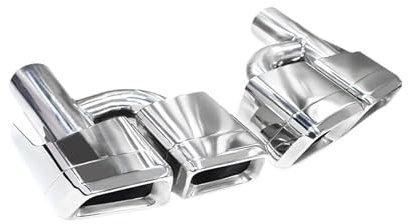Kompatibel mit Mercedes-Benz C-Klasse W204 E-Klasse W212 Auspuffblende, Upgrade, C63 E63 Look, quadratische Vierfach-Schalldämpfer-Endrohrdüse(H Silver)