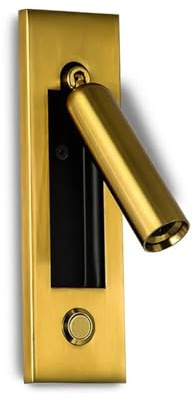 ZLLFHS Luz de Lectura de Pared de Montaje Empotrado LED Lámpara de Pared empotrada en la cabecera Aplique cableado con Interruptor, 350 ° + 90 ° Accesorio de iluminación de Punto de Pared Ajustable