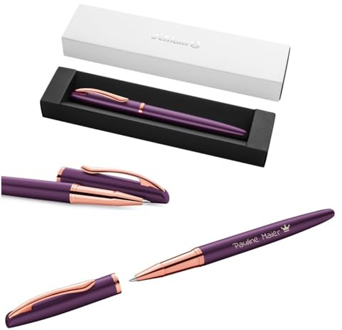 Pelikan Jazz® Noble Elegance R36 Tintenroller mit Gravur Geschenketui - einzigartige Stifte mit Namen - personalisierte Geschenke - Kugelschreiber personalisiert (Viola)