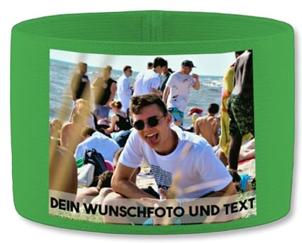 Geschenk mit Namen personalisiert by Shirtracer - Jako Kapitänsbinde - Eigenes Foto Text personalisiert - Malle Saufen Outfit mit Name Bild selber gestalten