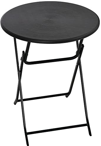 Outsunny Tavolo da Giardino Rotondo Pieghevole Ø60x73 cm Grigio Scuro