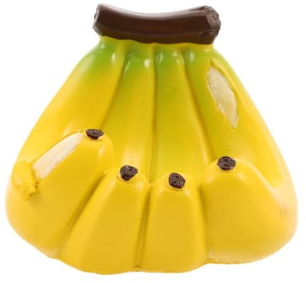 HYTROVE Mangeoire à Oiseaux de Banane Réaliste en Résine Jaune, Résistante aux Intempéries, pour Patios et Suspendue aux Arbres, Dimensions 12x10x9,5cm