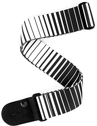 D'Addario P20S1508 Rock Stripes Gitarrengurt, weiß/schwarz