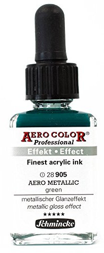 Schmincke AERO COLOR Professional Effect Airbrush Paint - Metallic Green 28 905, 28 ml