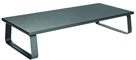 LogiLink TV- Monitorerhöhung aus Stahl & stabiler Spanplatte & EVA Polster (Dicke: 1,2cm), max. Belastung 20kg, Länge = 60cm, Schwarz