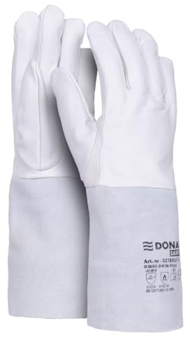 DONAU SAFETY Welding Gloves Made of Goat Grain Leather for TIG Welding, Size 8, 1 Pair/Softouch, Very Soft and Comfortable, Work Gloves, Leather Gloves, Protective Gloves