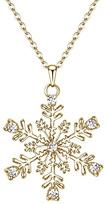 EVER FAITH Damen Halskette Österreich Kristall Party Winter Schneeflocke Blume Anhänger Kette