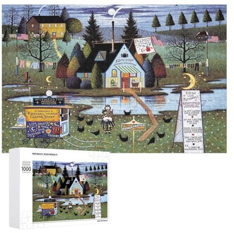 Jigsaw Puzzles Charles Wysocki - Know It All - 1000 Pieces Jigsaw Puzzle Challenging and Stimulating Puzzle Game Wall Art Unique Gift