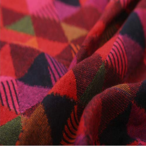 Lorenzo Cana Decke Jacquard gewebt aus Baumwolle mit feinster Wolle vom Merino - Lamm Dreiecke Gemustert Wohndecke Decke Wolle Sofadecke Picknickdecke Kuscheldecke Plaid 140 cm x 200 cm 96285