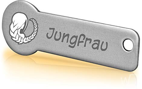 Einkaufswagenlöser ® Code24 Sternzeichen Jungfrau/Schlüsselanhänger Einkaufschip mit Schlüsselfundservice/Abziehbarer Einkaufswagenchip Metall, Chip Einkaufswagen, Key Finder / 2 Jahre Fundservice
