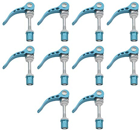 Unxuey Fahrrad-Sattelstützenklemme, M6 × 65 mm, Blau, 10 Stück | Fahrradsattelschraube, Rohrverlängerung, Kontermutter, Sattel