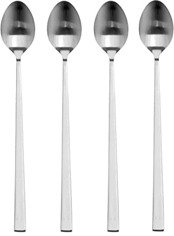 BITZ Latte-Macchiato-Löffel, Langer Löffel aus Edelstahl für Kaffee-Getränke, Länge 20 cm, 4 Stck, Stahlfarben
