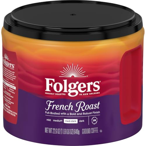 Folgers - Café French Roast | Café Molido Intensidad Media-Alta - 1 Lata de 640 g