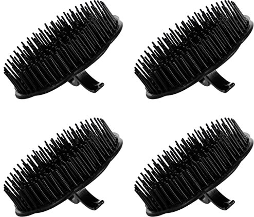 Lurrose 4 Stück Kopfhaut Massager Shampoo Pinsel Dusche Haar Kamm Reinigung Massagebürste Zubehör Zubehör (Schwarz)