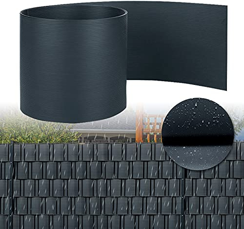 AufuN Premium Hart PVC Sichtschutzstreifen für Doppelstabmatten, 20x Sichtschutz Windschutz Garten Doppelstabmattenzaun für Gartenzaun, Balkon, Anthrazit(2,5m x 19cm)
