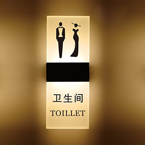 YANYUESHOP Unisex-Toilettenschild, beleuchtetes WC-Schild, Acryl-Badezimmerschild für Zuhause, Büro, Restaurant, Bar, öffentliche Orte